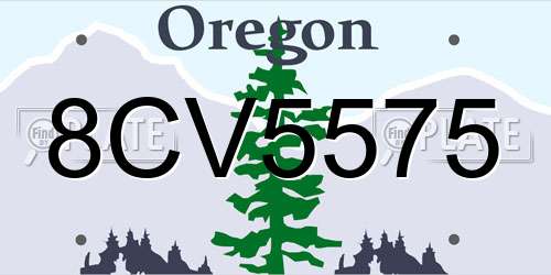 8CV5575 Oregon License Plate