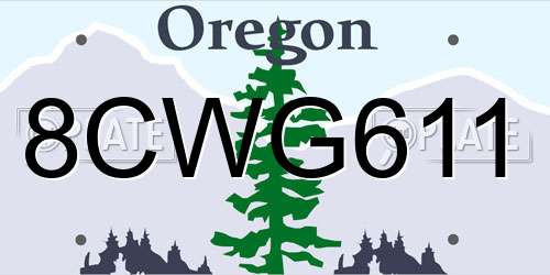 8CWG611 Oregon License Plate