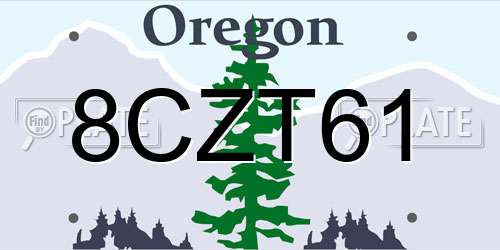 8CZT61 Oregon License Plate