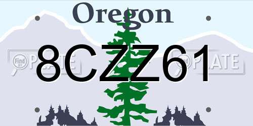 8CZZ61 Oregon License Plate