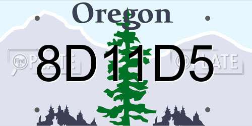 8D11D5 Oregon License Plate