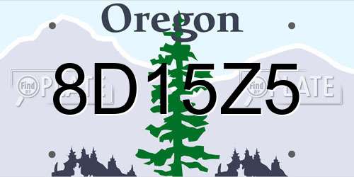 8D15Z5 Oregon License Plate