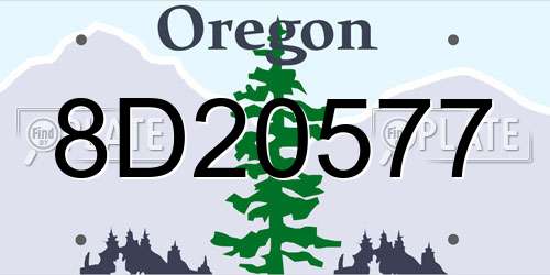 8D20577 Oregon License Plate