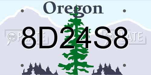 8D24S8 Oregon License Plate