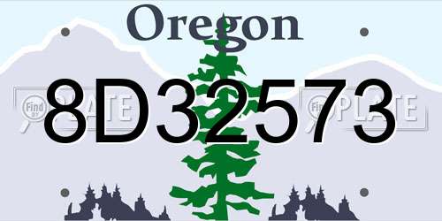 8D32573 Oregon License Plate