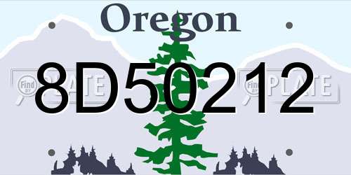 8D50212 Oregon License Plate