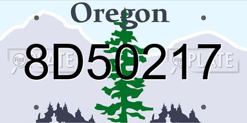 8D50217 Oregon License Plate