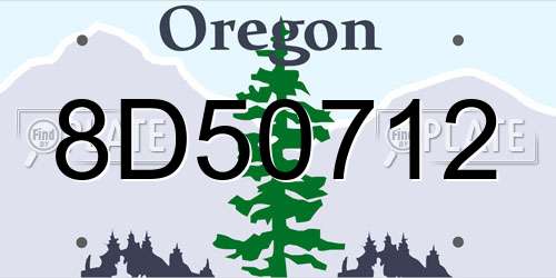 8D50712 Oregon License Plate