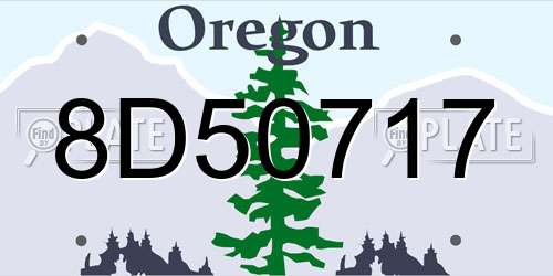 8D50717 Oregon License Plate