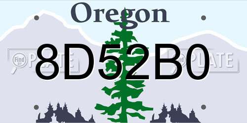 8D52B0 Oregon License Plate