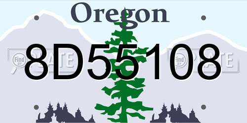 8D55108 Oregon License Plate