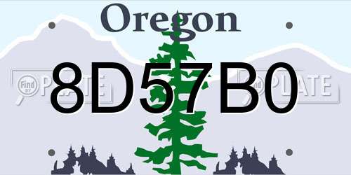 8D57B0 Oregon License Plate