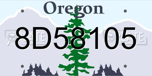 8D58105 Oregon License Plate