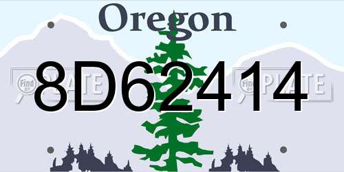 8D62414 Oregon License Plate
