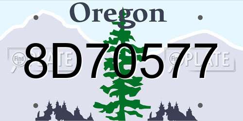 8D70577 Oregon License Plate