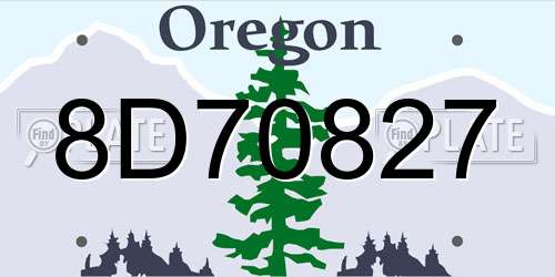 8D70827 Oregon License Plate