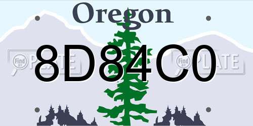 8D84C0 Oregon License Plate