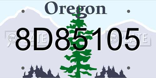 8D85105 Oregon License Plate