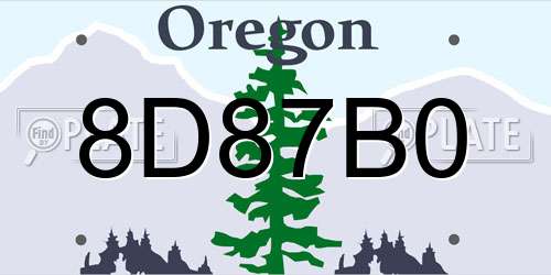 8D87B0 Oregon License Plate