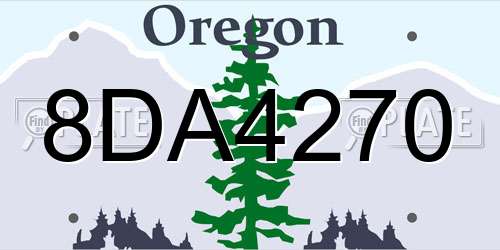 8DA4270 Oregon License Plate