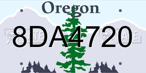 8DA4720 Oregon License Plate