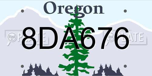8DA676 Oregon License Plate