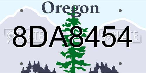 8DA8454 Oregon License Plate