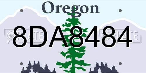 8DA8484 Oregon License Plate
