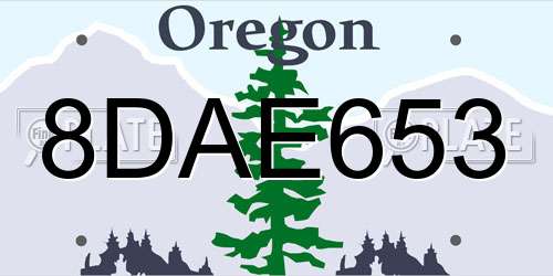 8DAE653 Oregon License Plate