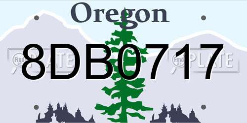 8DB0717 Oregon License Plate