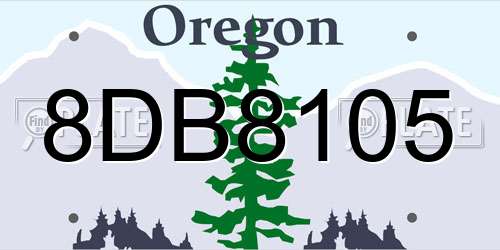8DB8105 Oregon License Plate