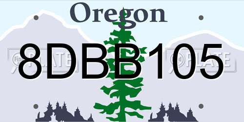 8DBB105 Oregon License Plate