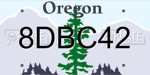 8DBC42 Oregon License Plate