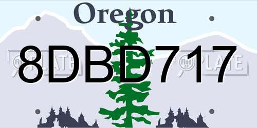 8DBD717 Oregon License Plate