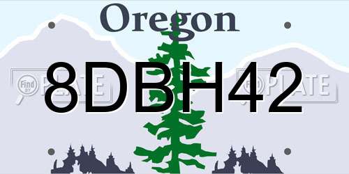 8DBH42 Oregon License Plate
