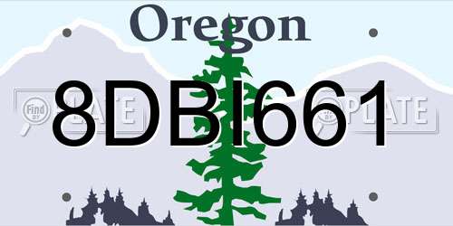 8DBI661 Oregon License Plate