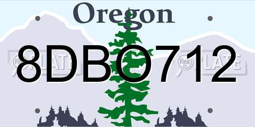 8DBO712 Oregon License Plate