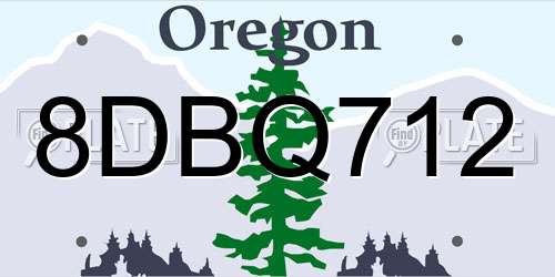 8DBQ712 Oregon License Plate