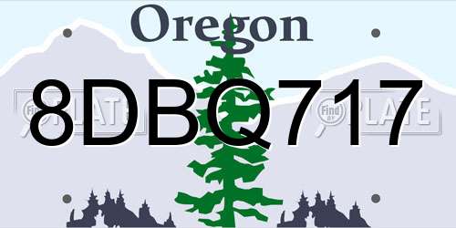 8DBQ717 Oregon License Plate