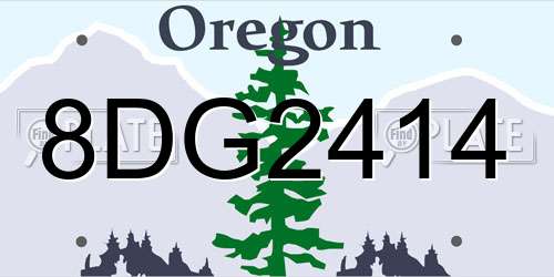 8DG2414 Oregon License Plate