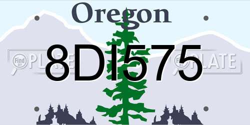 8DI575 Oregon License Plate