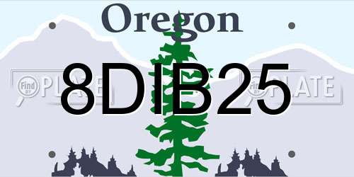 8DIB25 Oregon License Plate