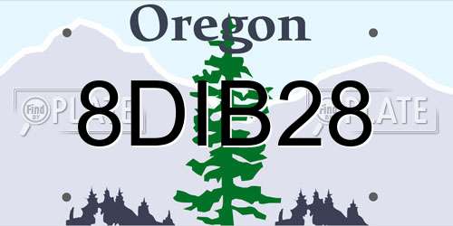 8DIB28 Oregon License Plate