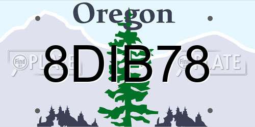 8DIB78 Oregon License Plate