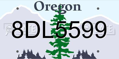 8DL5599 Oregon License Plate