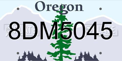 8DM5045 Oregon License Plate