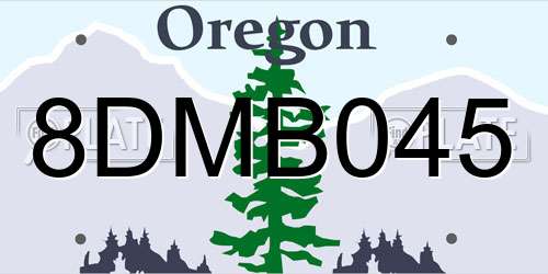 8DMB045 Oregon License Plate
