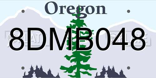 8DMB048 Oregon License Plate