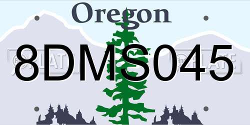 8DMS045 Oregon License Plate