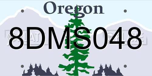 8DMS048 Oregon License Plate